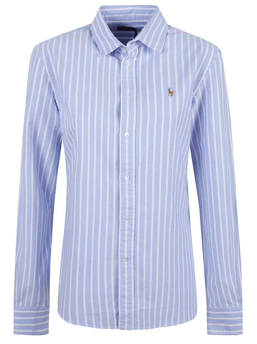 Polo Ralph Lauren Light Blue And White Striped Oxford Shirt