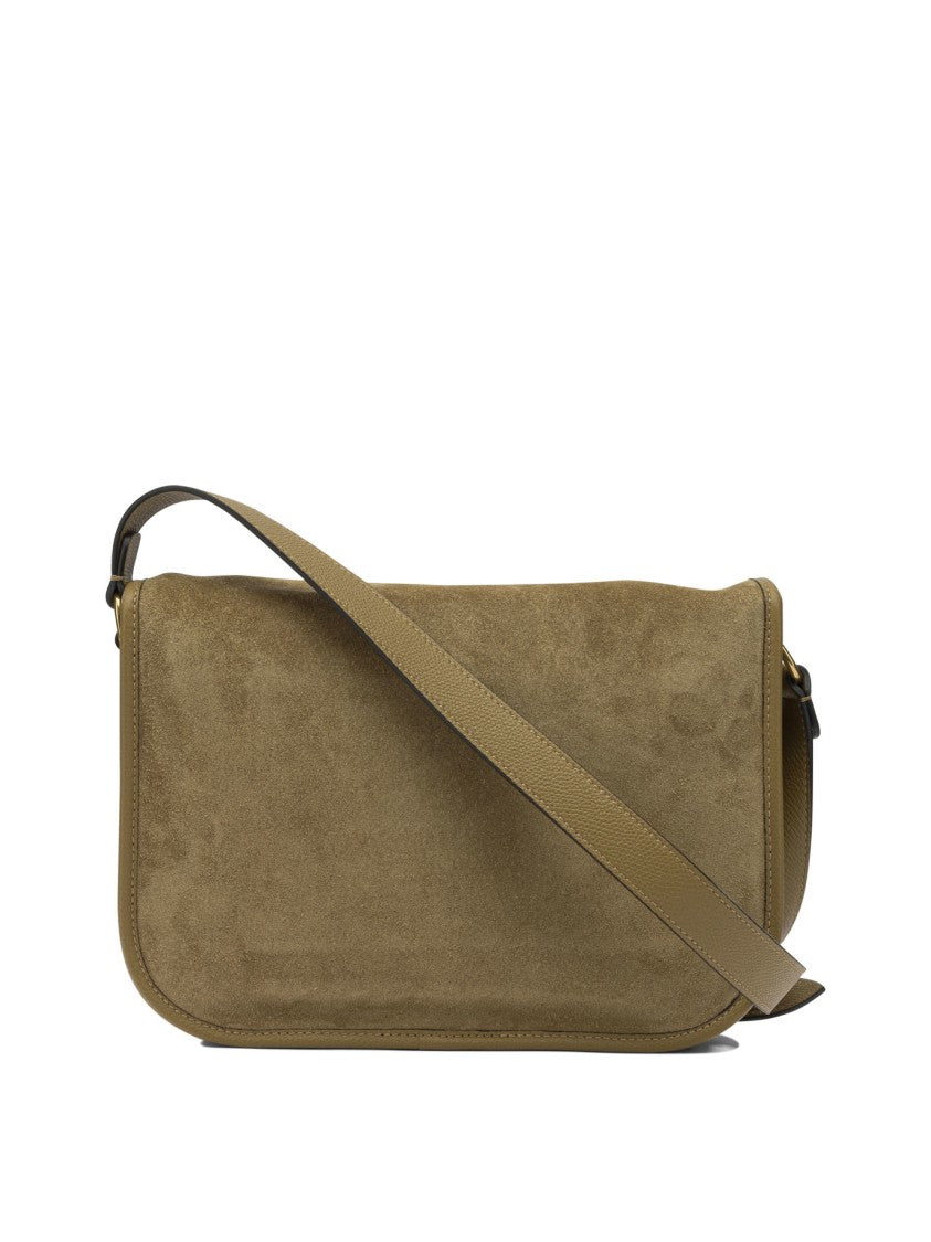Valentino Garavani Medium Green Calf Leather Crossbody Bag With Gold-Tone Hardware
