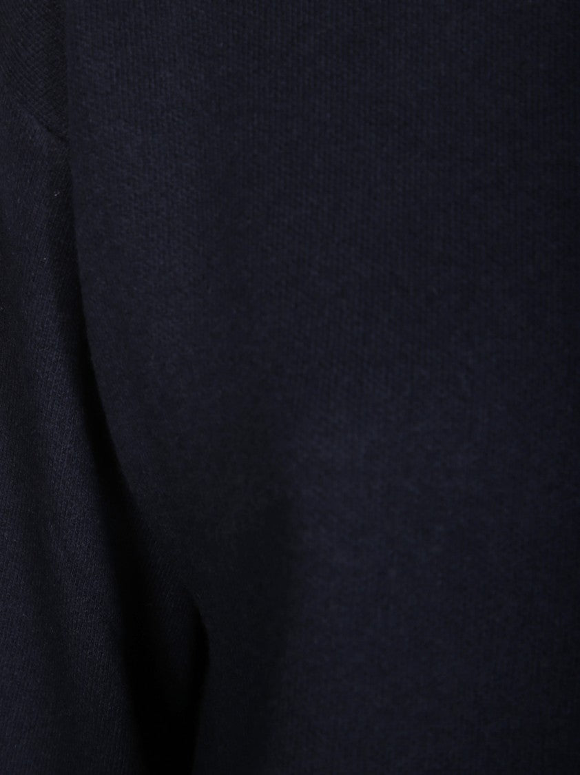 Daniele Fiesoli Relaxed Fit Dark Navy Sweater With Dropped Shoulders