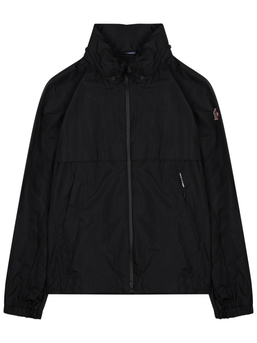 Moncler Grenoble Relaxed Fit Black Polyamide Jacket With Adjustable High Collar