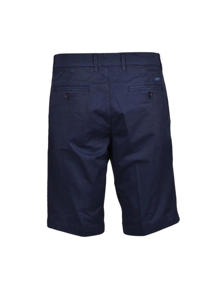Fay Blue Cotton Elastane Bermuda Shorts