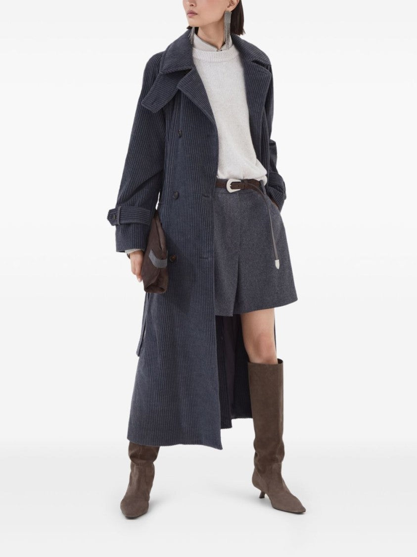 Brunello Cucinelli Knit Grey Sweater With Relaxed Fit And Long Sleeves