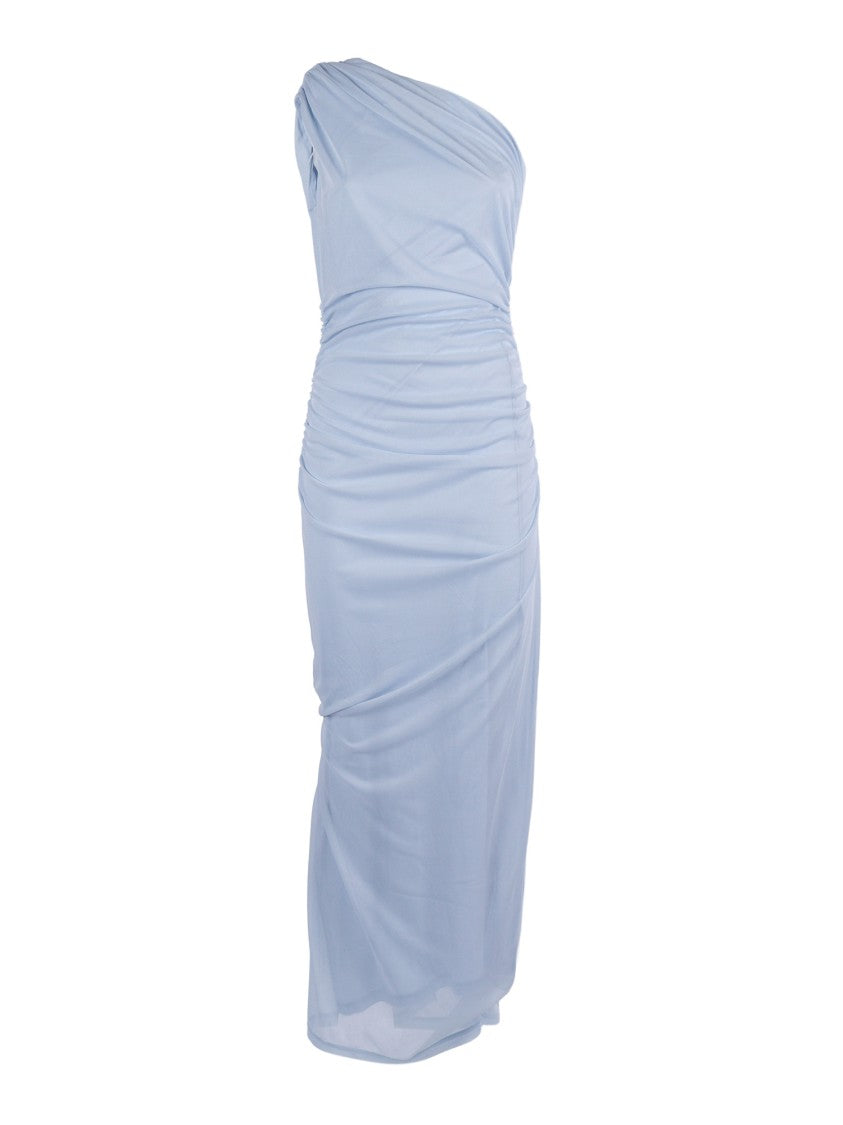 Rotate Blue Plein Air One Shoulder Midi Dress