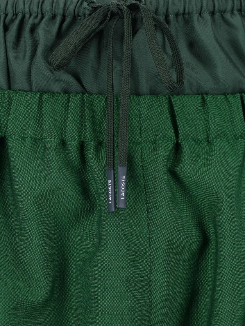 Lacoste Green Straight-Leg Layered Sport Logo Trousers