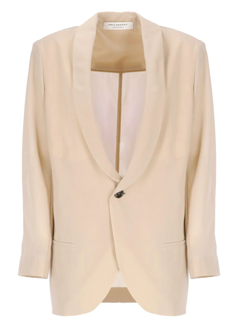 Philosophy Di Lorenzo Serafini Beige Cotton Blend Blazer