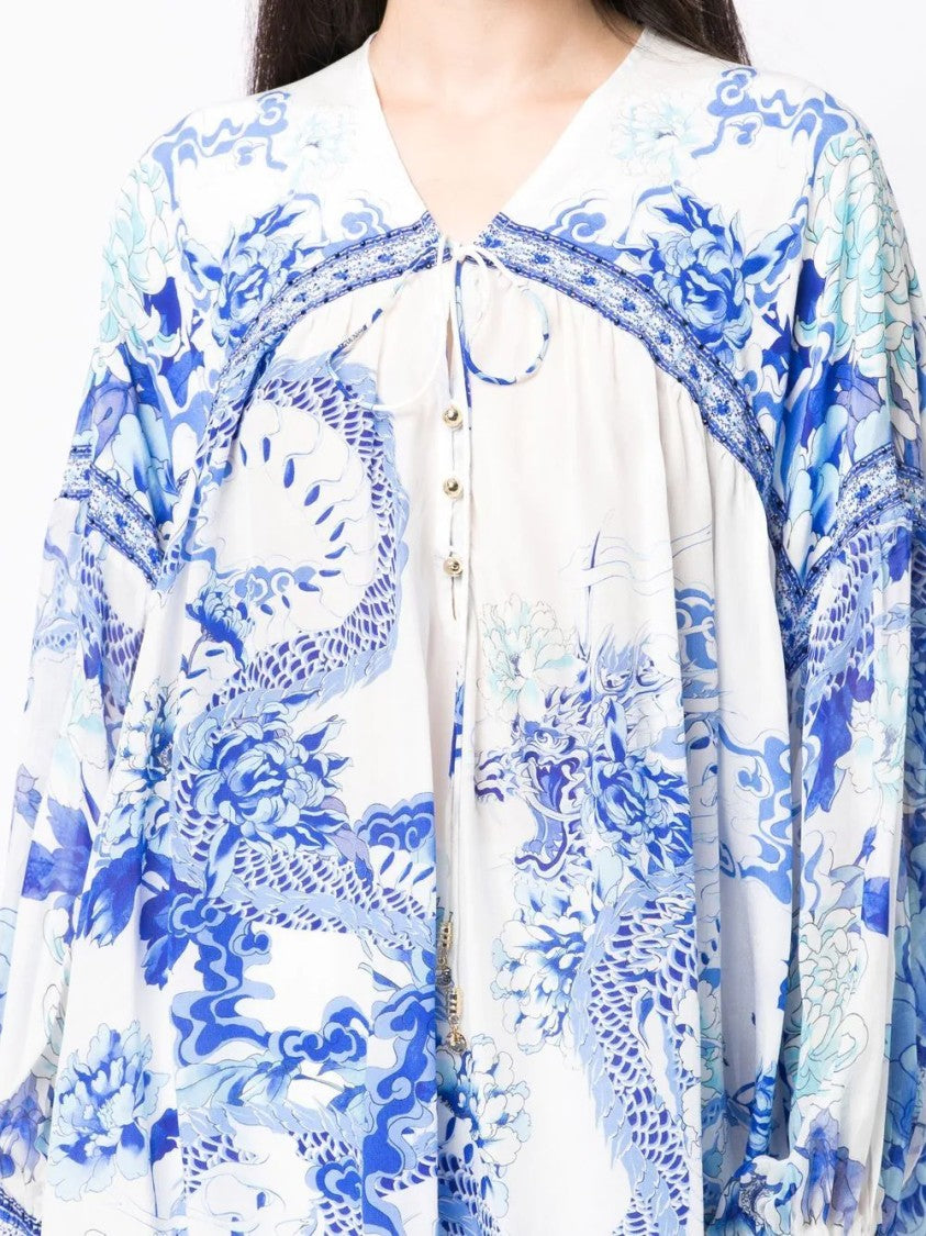 Camilla Test Multicolored Heart Of A Dragon Blouse