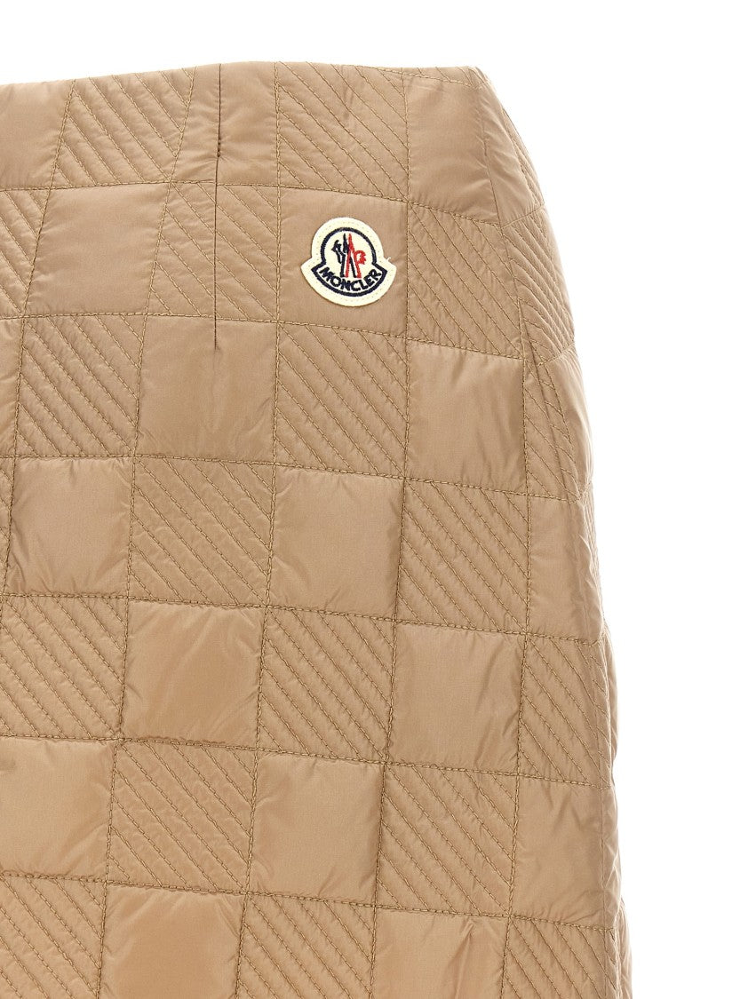 Moncler Textured Quilted Skirt In Embroidered Padded Nylon