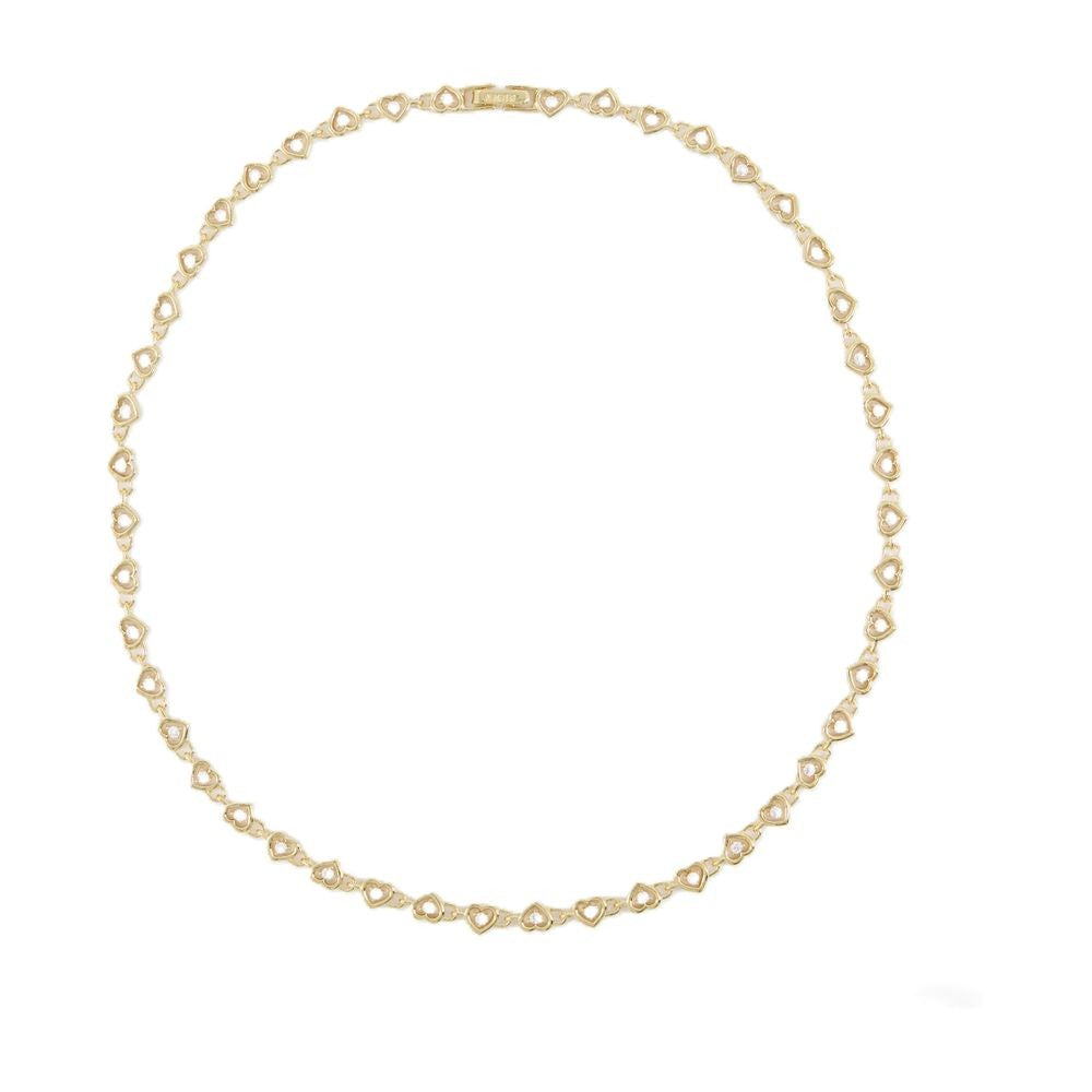 Numbering Gold Plated Round Brilliant Heart Necklace