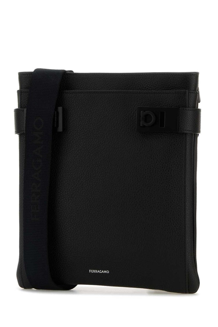 Salvatore Ferragamo Black Leather Crossbody Bag