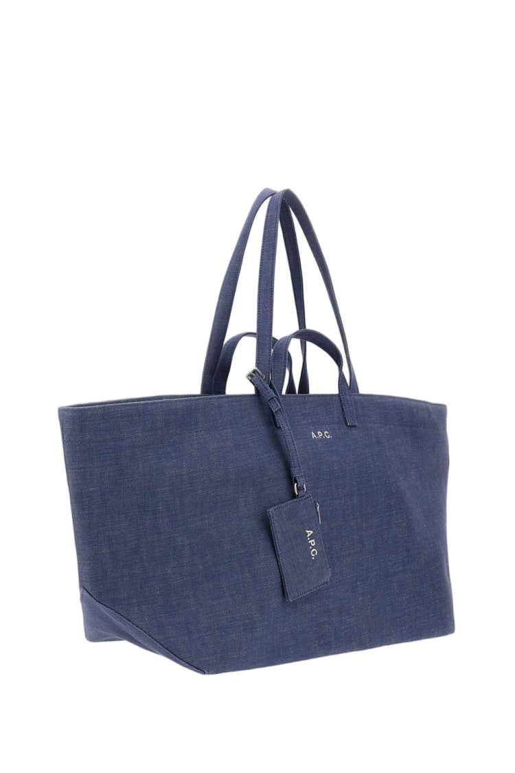 A.P.C. Blue Le Drummer Toile Large Tote Bag