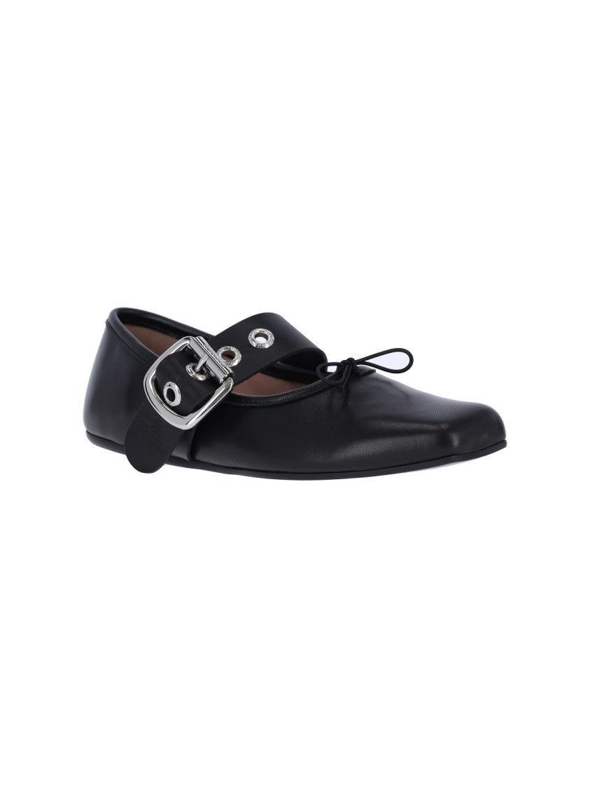 Vivienne Westwood Black Alice Lambskin Ballet Flats