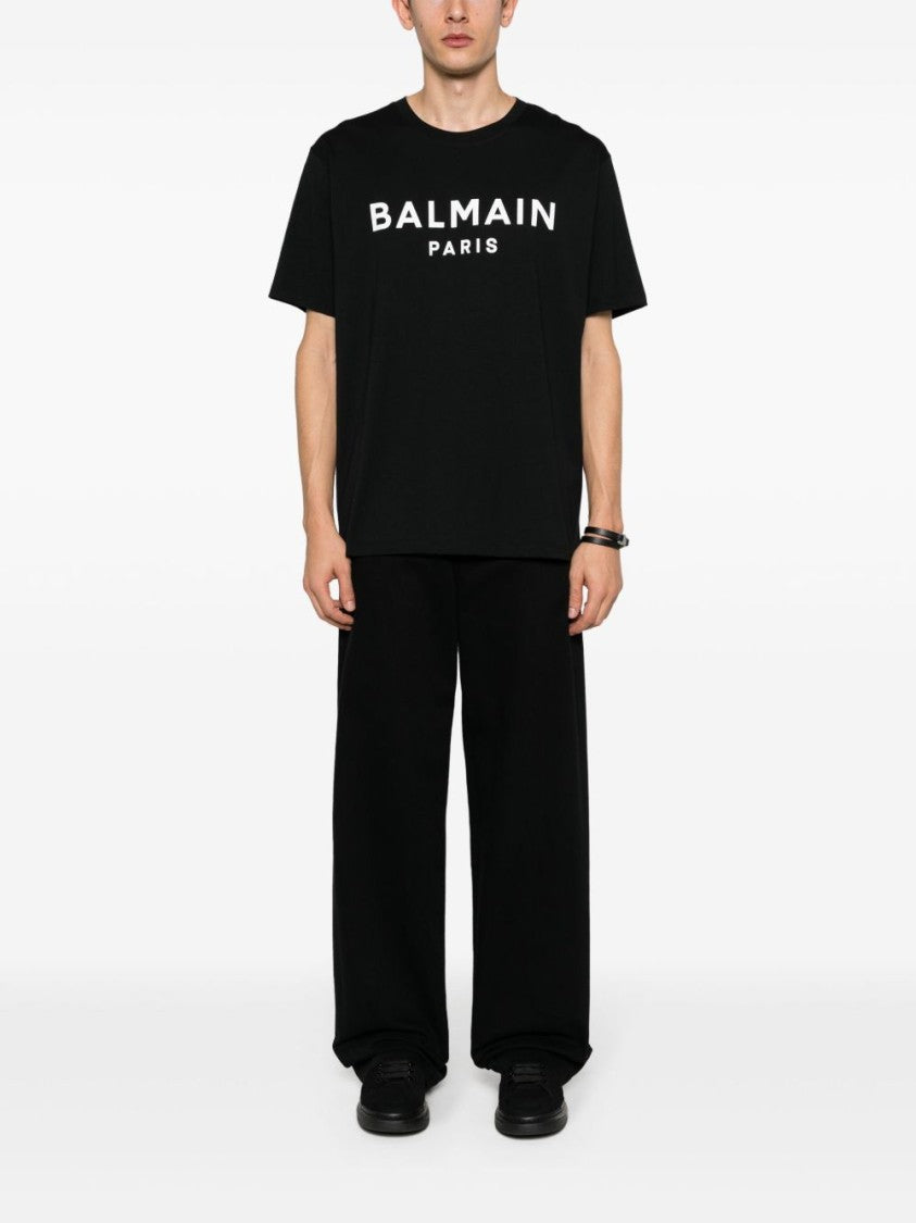Balmain Cotton Jersey T-Shirt With Logo Print And Classic Fit
