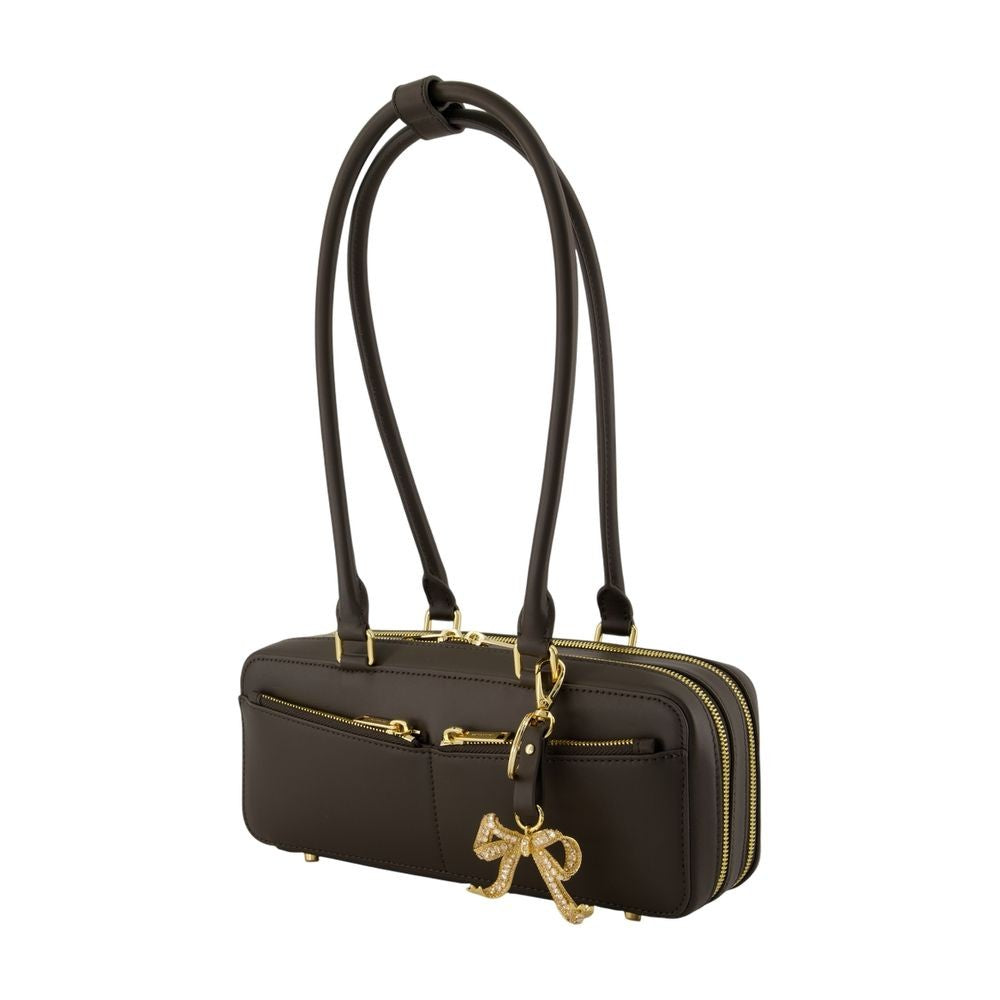 Self-Portrait Baguette With Charm Shoulder Bag - Leather - Brown