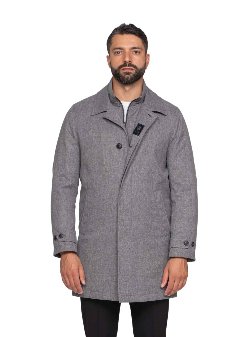Fay Mid-Length Classic Tailored Coat With Structured Collar