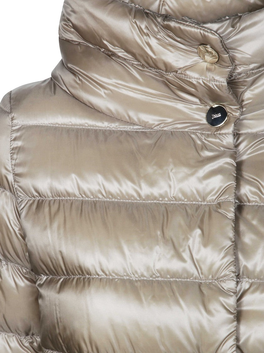 Herno Glossy High Collar Quilted Down Jacket