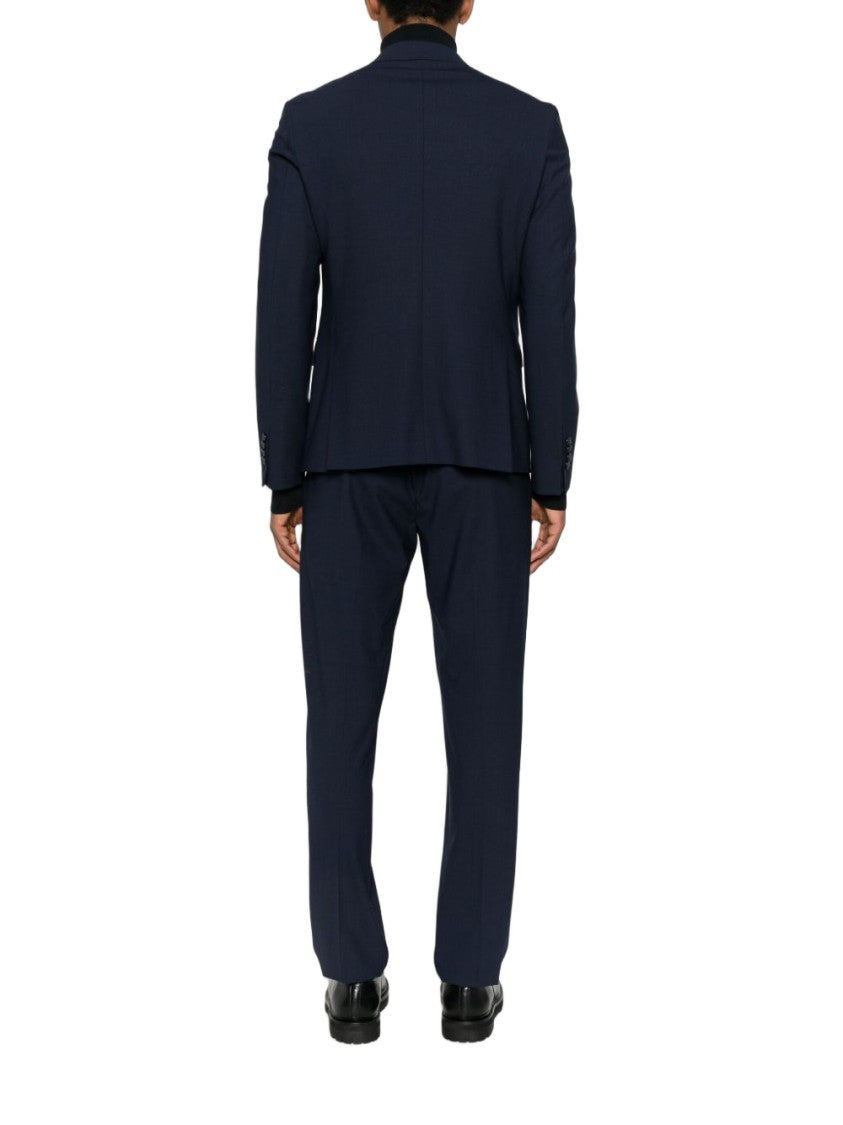Daniele Alessandrini Tailored Blue Suit With Structured Blazer And Classic Fit Trousers