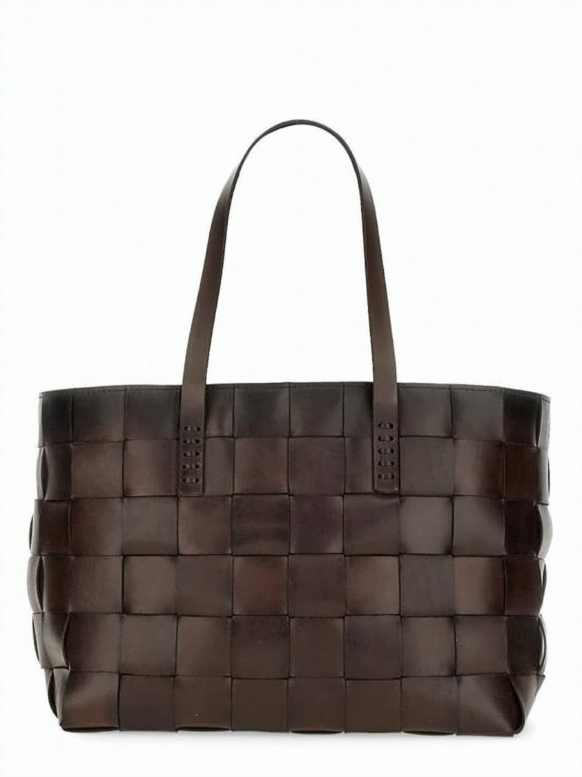 Dragon Diffusion Textured Woven Leather Shoulder Bag