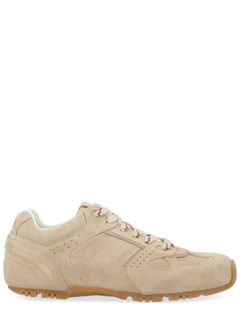 Alohas Beige Suede Perforated Panel Sneakers