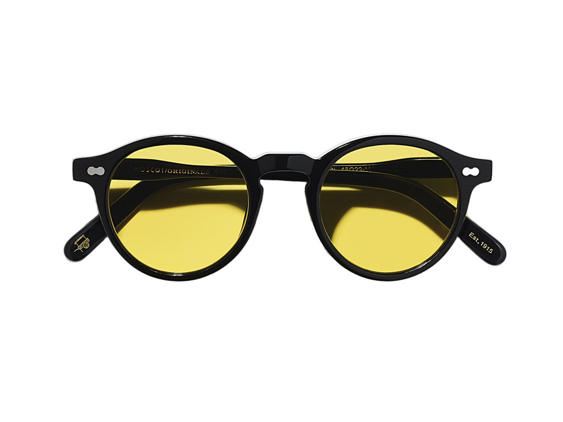 Moscot Yellow Or-Mlb2-S Black Round Sunglasses