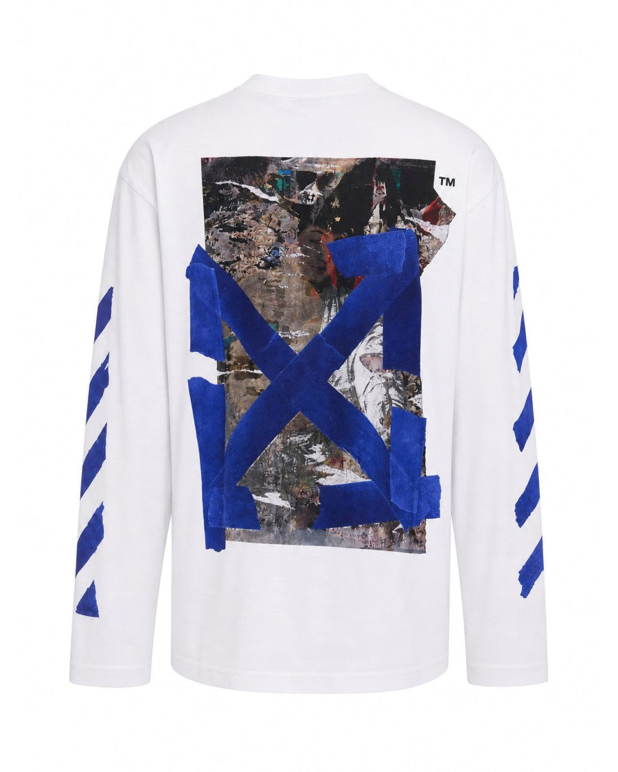 Off-White White Cotton Diagonals Long-Sleeve T-Shirt