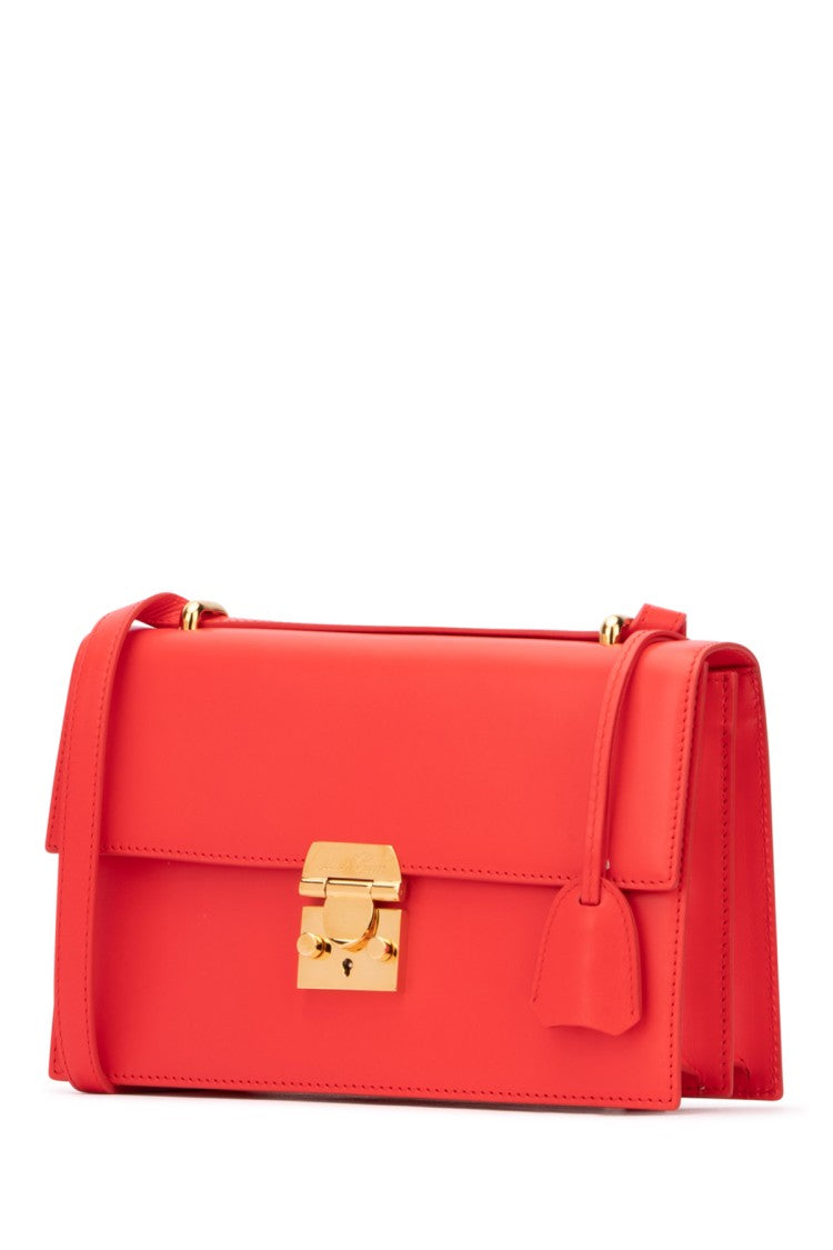 Mark Cross Structured Red Shoulder Bag With Gold-Tone Hardware