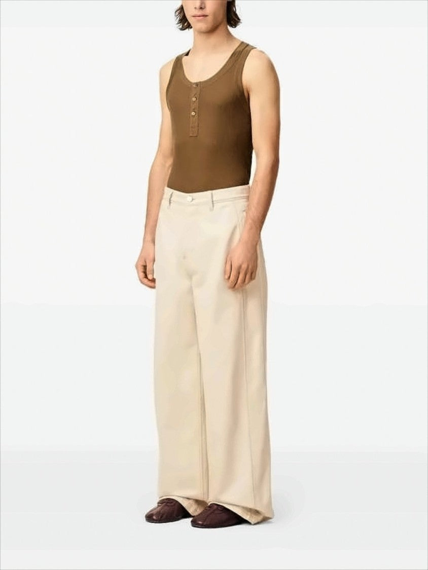 Ami Paris High-Waisted Wide-Leg Denim Pants