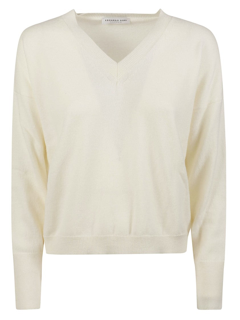 Edoardo Gori Cashmere F 12 Deep V-Neck Pure Cashmere Sweater