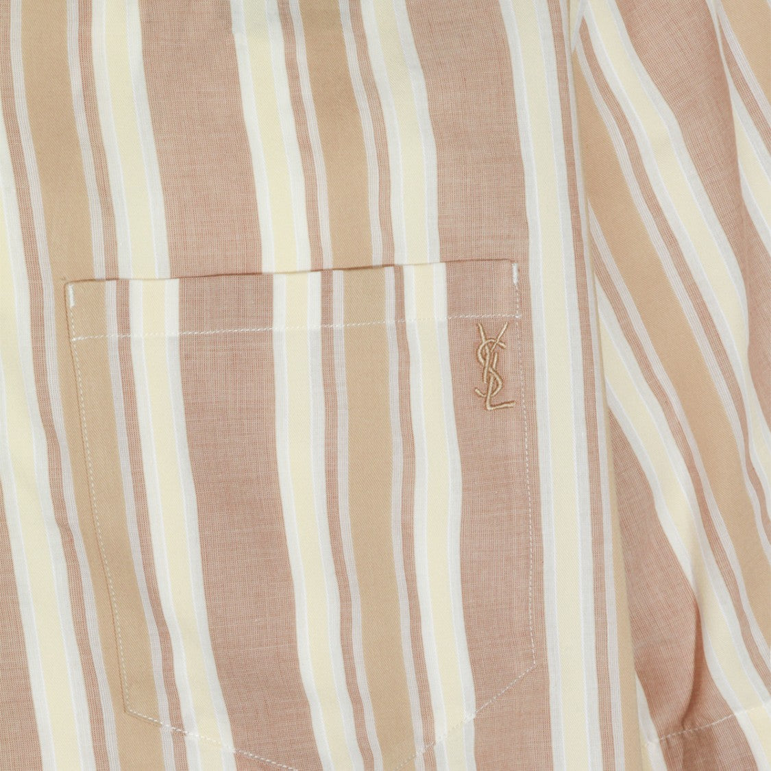 Saint Laurent Beige Cotton Striped Casual Shirt