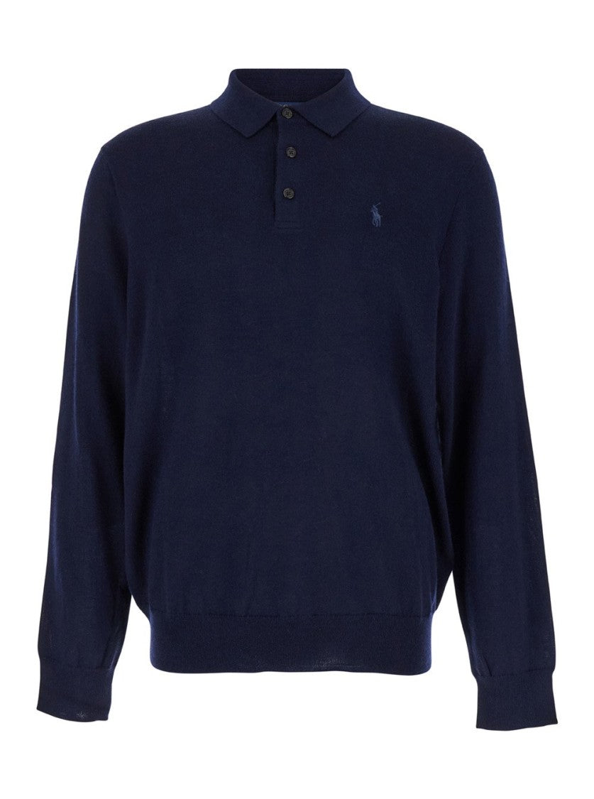 Polo Ralph Lauren Logo Wool Shirt – Navy