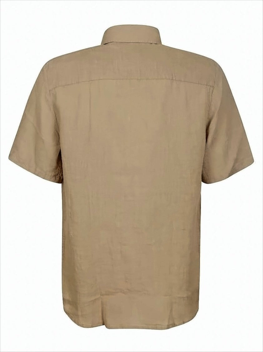 A.P.C. Linen Short-Sleeved Shirt With Classic Collar