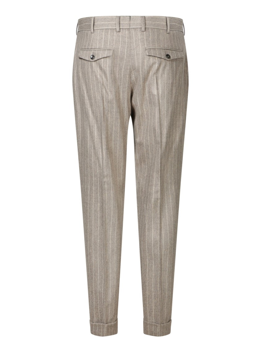 Pt Torino Tailored Trousers With Subtle Pinstripe Detail