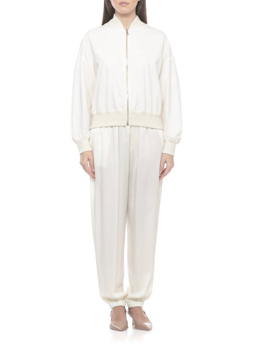 Fabiana Filippi Ivory Lightpoint Detail Bomber Jacket