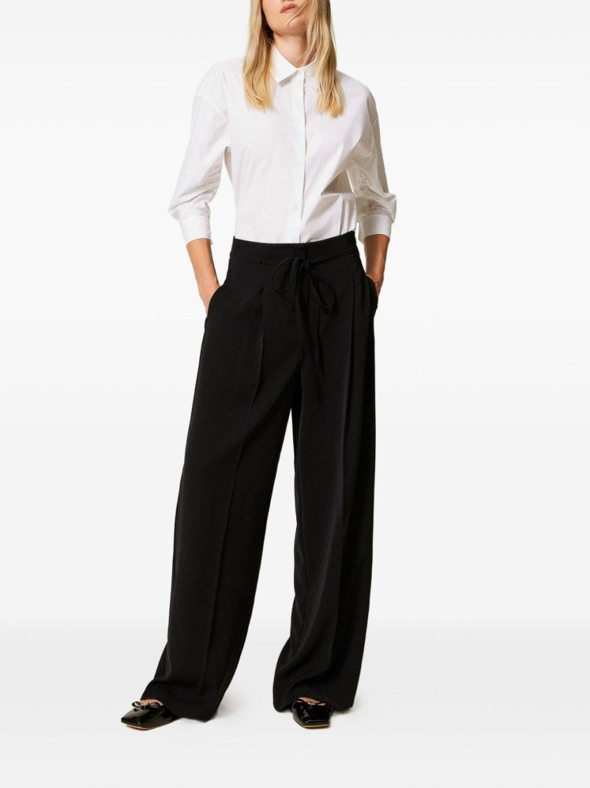 Twin-Set Wide-Leg Trousers With High Waist