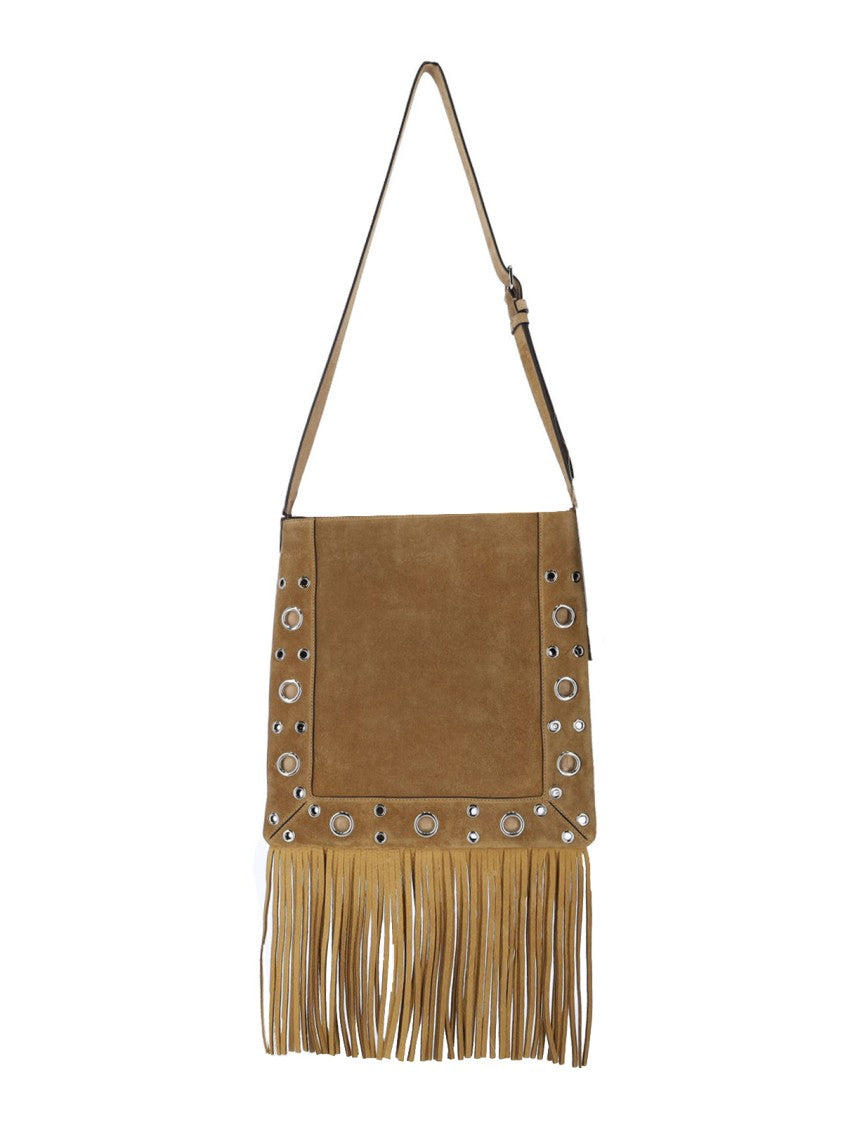 Valentino Garavani Suede Shoulder Bag With Silver Studs