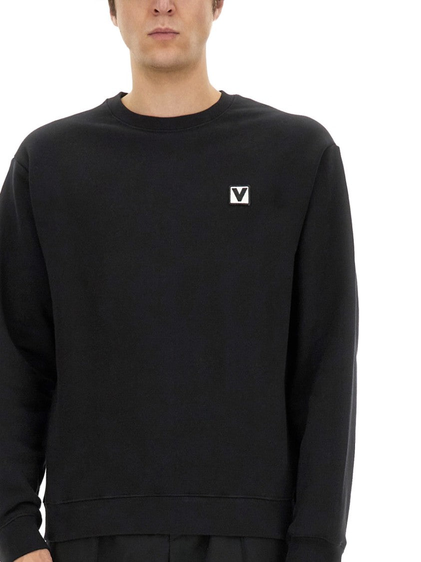 Valentino Cotton Crewneck Sweatshirt With Patch