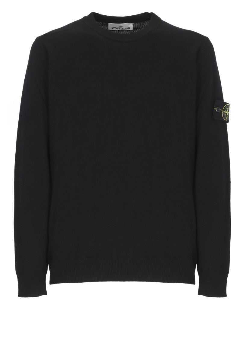 Stone Island Minimalist Black Wool Sweater