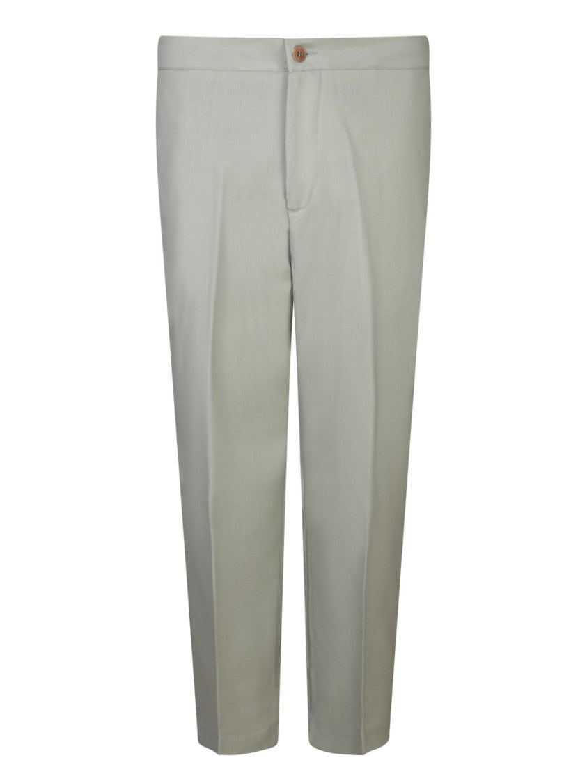 Costumein Tailored Cotton Trousers With Classic Fit And Elastic Waistband