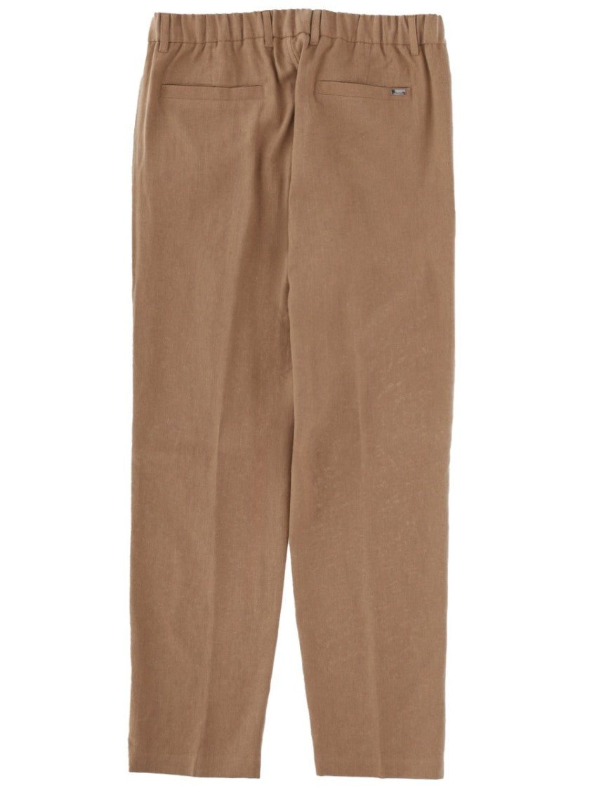 Herno Tailored Pleated Linen-Blend Formal Pants