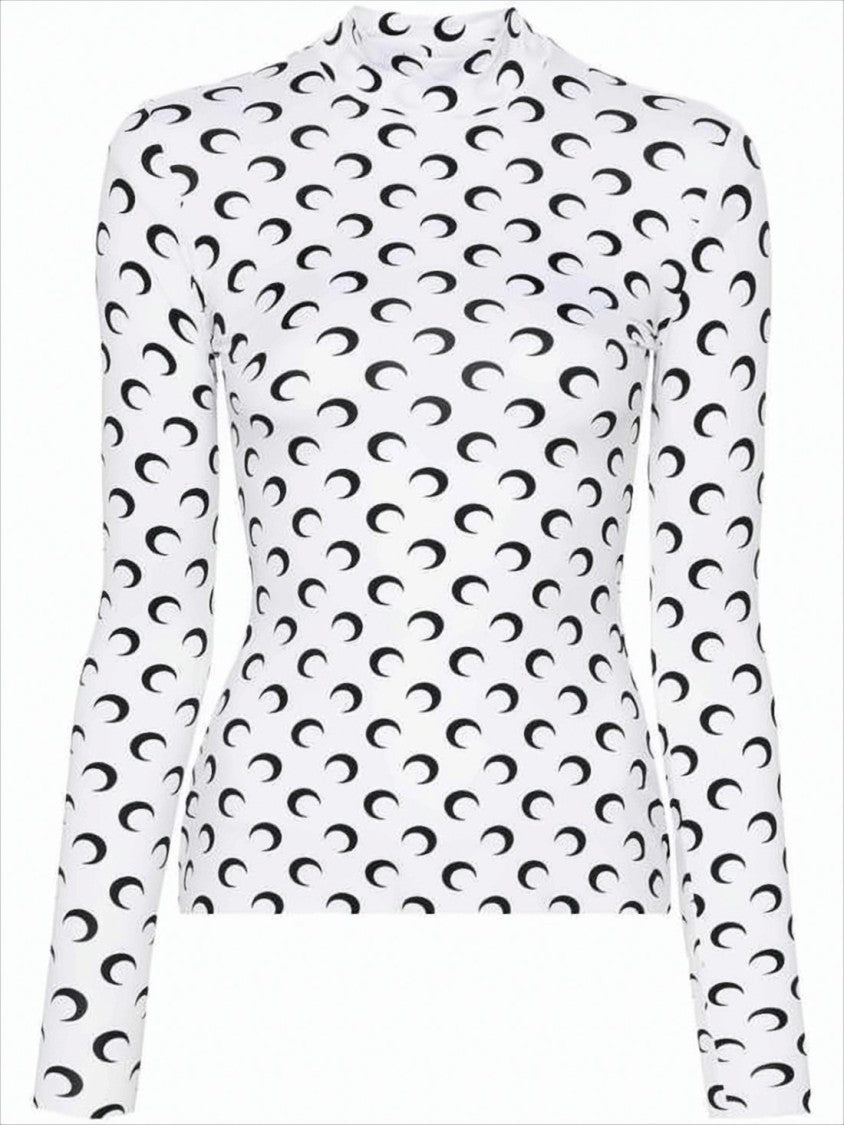 Marine Serre Crescent Moon Pattern Long-Sleeve Top