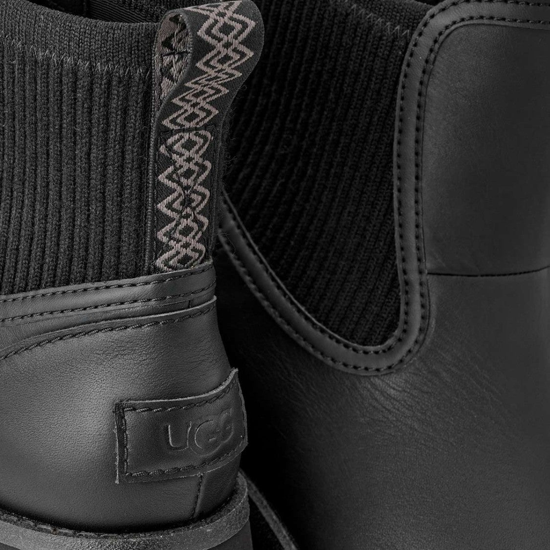 Ugg Chelsea Boots With Ribbed Knit Collar