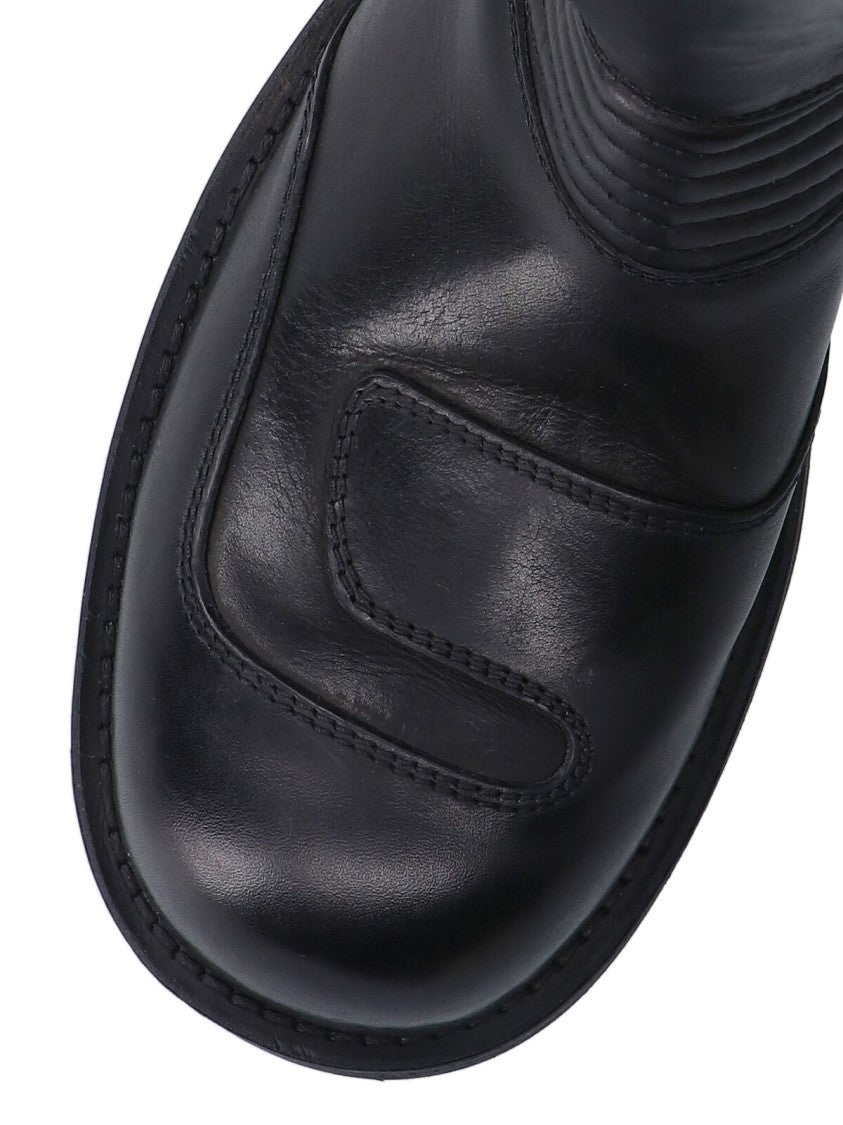 Mm6 By Maison Margiela Timeless All-Black Boots With Classic Silhouette