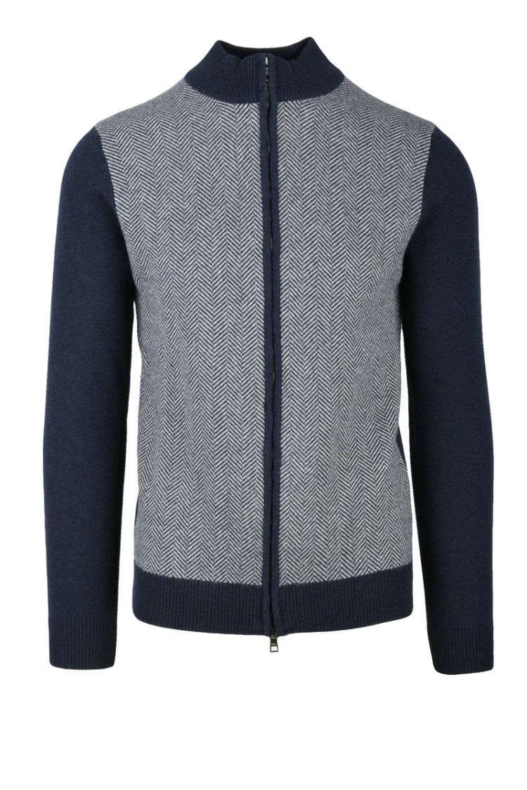 Luigi Borrelli Napoli Zip Cardigan - Blue