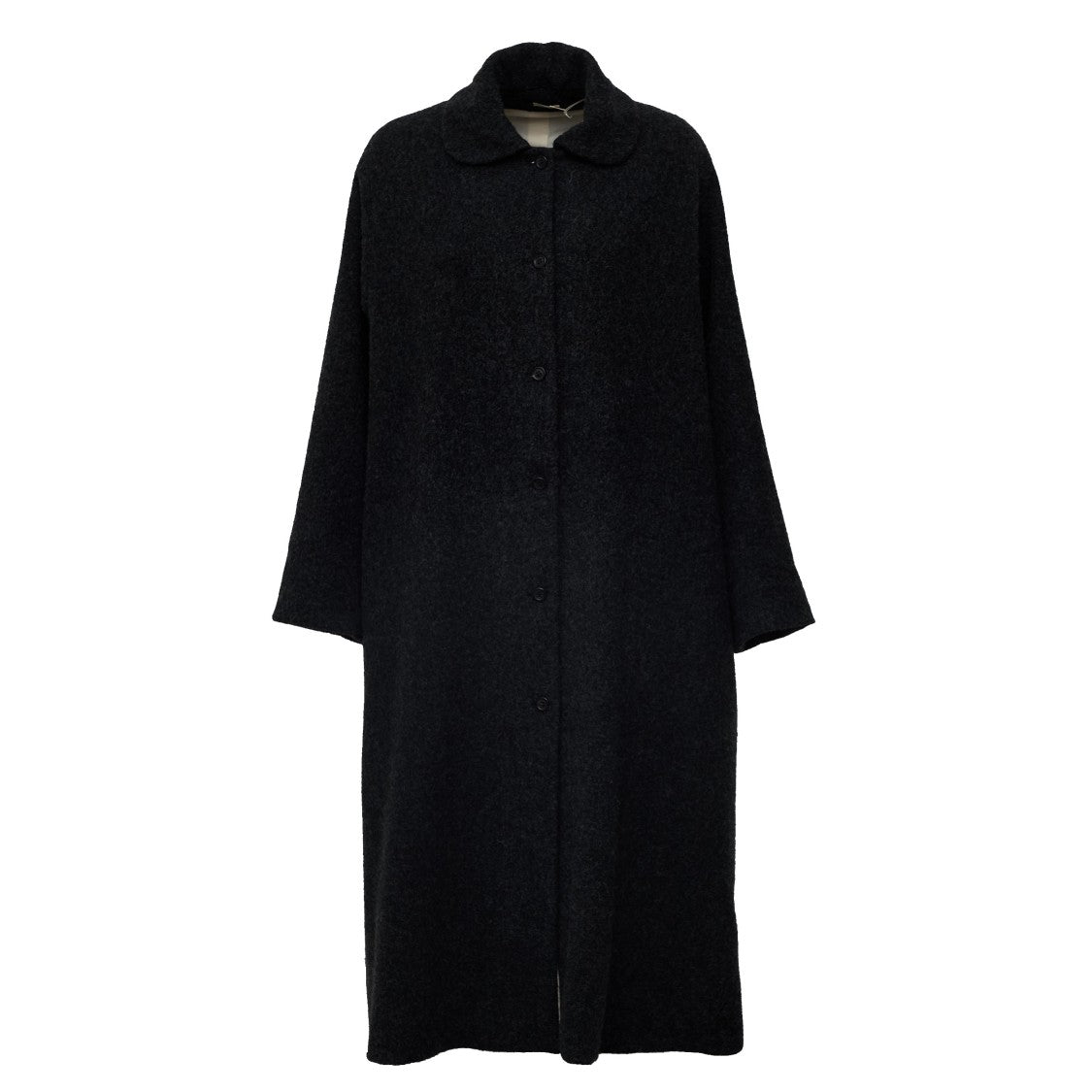 Apuntob Rounded Collar Flared Long Coat