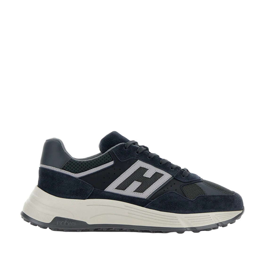 Hogan Calfskin Lace-Up Sneakers With Contemporary Design