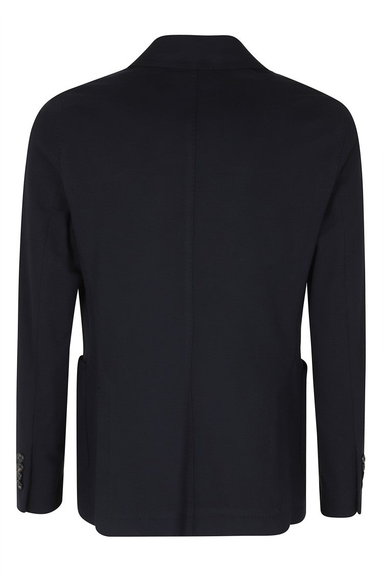 Circolo 1901 Blue Double-Breasted Visible Seams Cotton-Blend Blazer