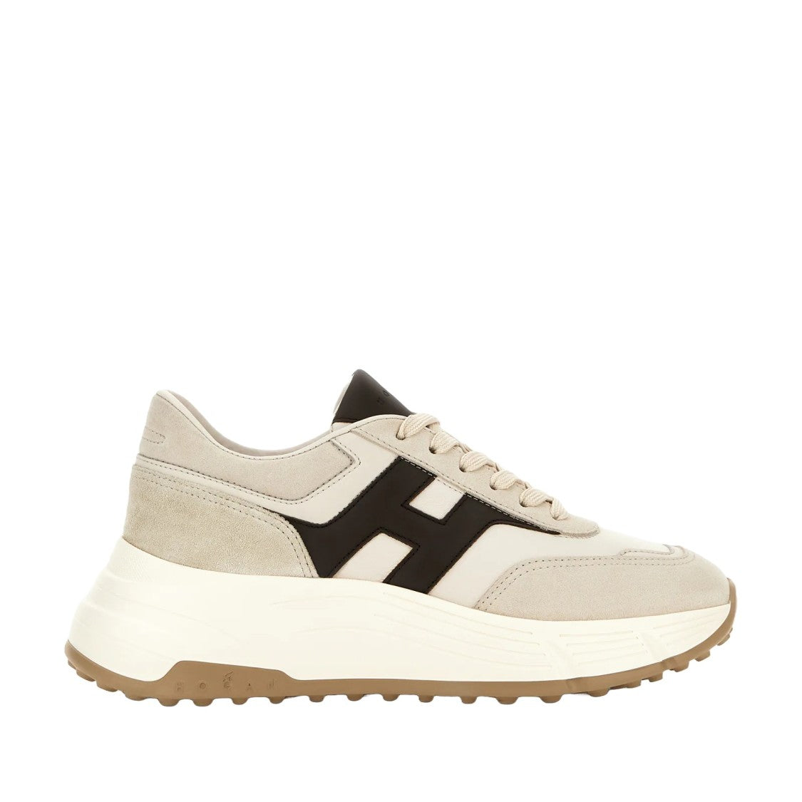 Hogan Beige And Brown Lace-Up Shoes With Sole