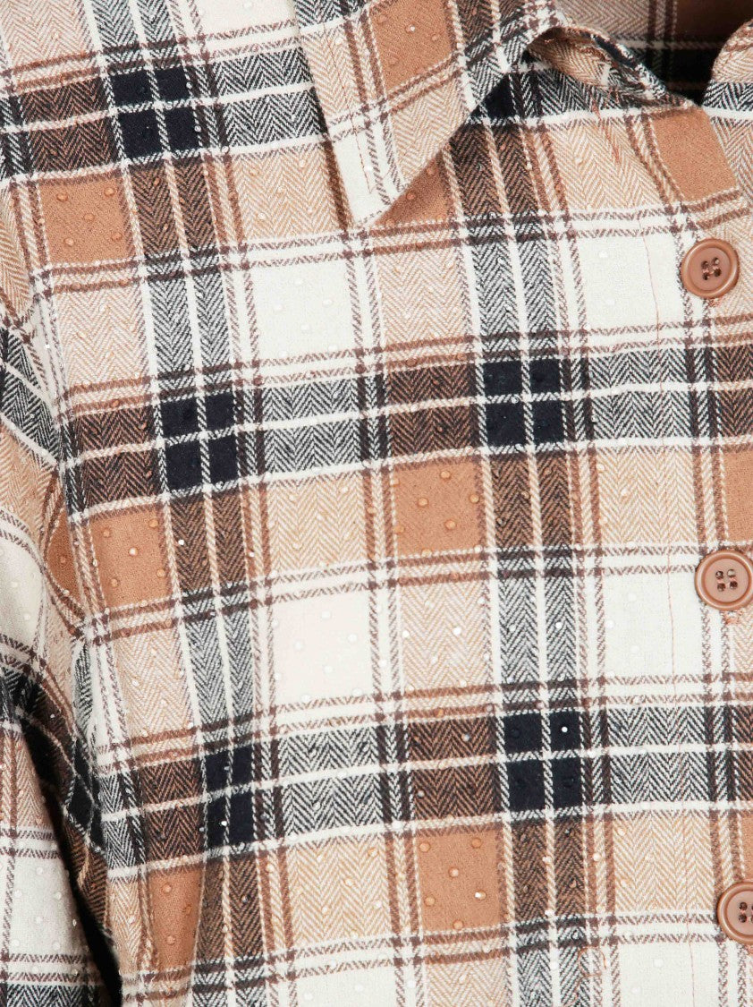 Parosh Plaid Textured Button-Down Cotton Shirt