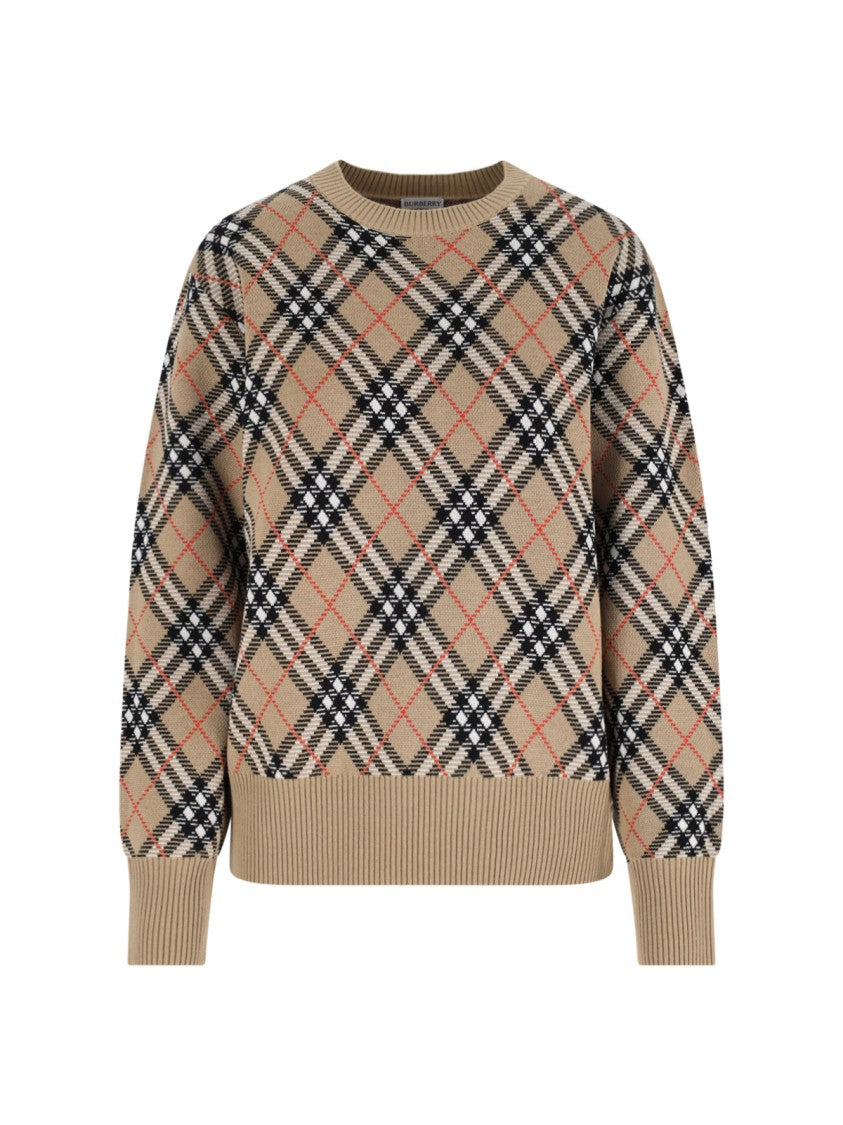 Burberry "Check" Crewneck Sweater – Beige