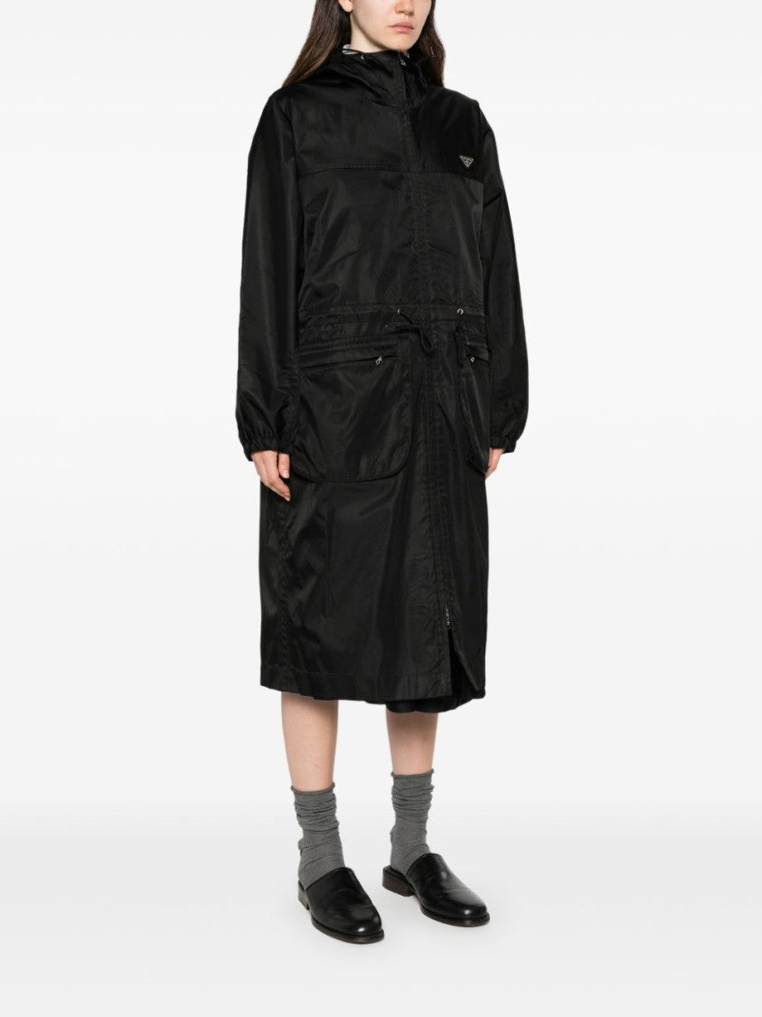 Prada Black Hooded Relaxed Flap Jacket