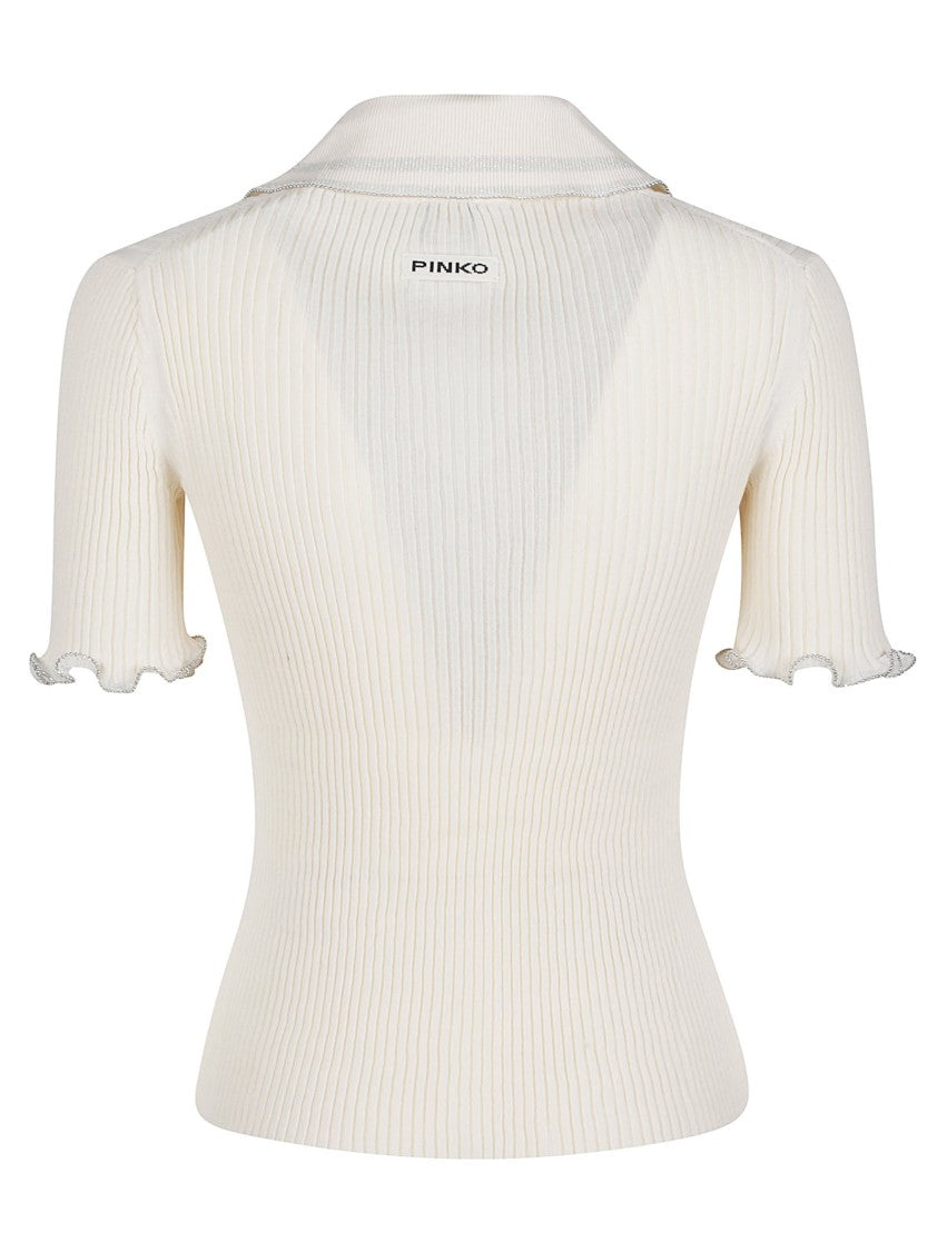 Pinko Calore Ribbed Knit Polo Shirt